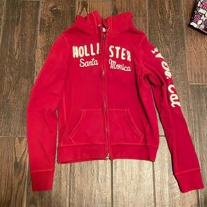 ✨Hollister Red Double Zipper Jacket✨